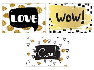 Edition Seidel Set 12 Postkarten mit Sprüchen - Karten mit Spruch, Leben, Motivation, Geburtstagskarten Yes Love Ciao Hello Wow