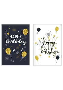 Edition Seidel Set 6 Premium Geburtstagskarten mit Goldprägung und Umschlag. Happy Birthday Karte Glückwunschkarte zum Geburtstag Mann Frau Gold Sprüche