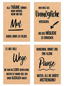 Edition Seidel Set 36 Postkarten auf Kraftpapier gedruckt Leben & Momente mit Sprüchen - Karten mit Spruch - Liebe, Freundschaft, Motivation, Geburtstagskarten (SW02)