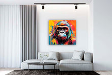 Laden Sie das Bild in den Galerie-Viewer, Edition Seidel Premium Wandbild Gorilla auf hochwertiger Leinwand Bild fertig gerahmt Keilrahmen 2cm, Kunstdruck Leinwandbild Wohnzimmer Büro (100x100 cm)
