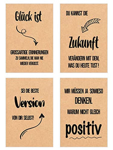 Edition Seidel Set 36 Postkarten auf Kraftpapier gedruckt Leben & Momente mit Sprüchen - Karten mit Spruch - Liebe, Freundschaft, Motivation, Geburtstagskarten (SW02)