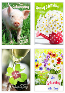 Set 20 Geburtstagskarten Glückwunschkarten zum Geburtstag mit Umschlag (20839)