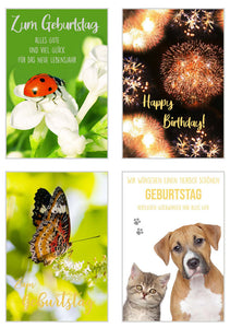 Set 20 exklusive Premium Geburtstagskarten mit Umschlag (20812)