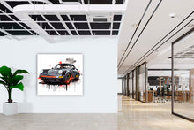 Laden Sie das Bild in den Galerie-Viewer, Edition Seidel Premium Wandbild Porsche schwarz auf hochwertiger Leinwand Bild fertig gerahmt Keilrahmen 2cm, Kunstdruck Wandbild Leinwandbild Wohnzimmer Büro (80x80 cm)
