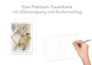 Edition Seidel Premium Trauerkarte mit Silberprägung und Umschlag. Beileidskarte Trauer Karte mit Spruch Abschied Blüte herzliches Beileid Teilnahme Mitgefühl (T1052 SW023)