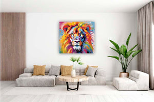 Edition Seidel Premium Wandbild Löwe Format 60x60 cm auf hochwertiger Leinwand Bild fertig gerahmt Keilrahmen 2cm, Kunstdruck Leinwandbild Wohnzimmer Büro