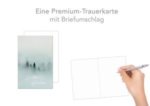 Edition Seidel Premium Trauerkarte mit Umschlag. Beileidskarte Trauer Karte Wald Nebel Bäume Abschied Teilnahme Mitgefühl (T1096 SW023)