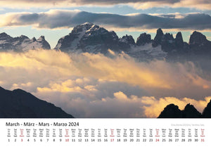 Edition Seidel Premium Kalender Gipfel der Alpen 2024 Format DIN A3 Wandkalender Deutschland Österreich Italien Frankreich Schweiz Bayern Tirol Südtirol Rainer Mirau