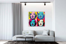 Laden Sie das Bild in den Galerie-Viewer, Edition Seidel Premium Wandbild Pop Art Style auf hochwertiger Leinwand Bild fertig gerahmt Keilrahmen 2cm, Kunstdruck Wandbild Leinwandbild Wohnzimmer Büro (80x80 cm)
