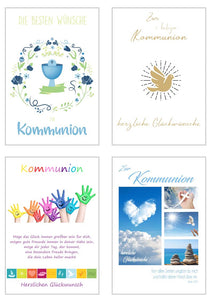 Edition Seidel Set 12 Premium Kommunionskarten mit Umschlag (Doppelkarten/Klappkarten mit Briefumschlag) Karte Postkarte Kommunion