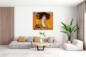 Edition Seidel Premium Wandbild Klimt Style auf hochwertiger Leinwand (80x80 cm) gerahmt. Leinwandbild Kunstdruck Jugendstil Bild stylish Wohnung Büro Loft Lounge Bar Galerie Lobby