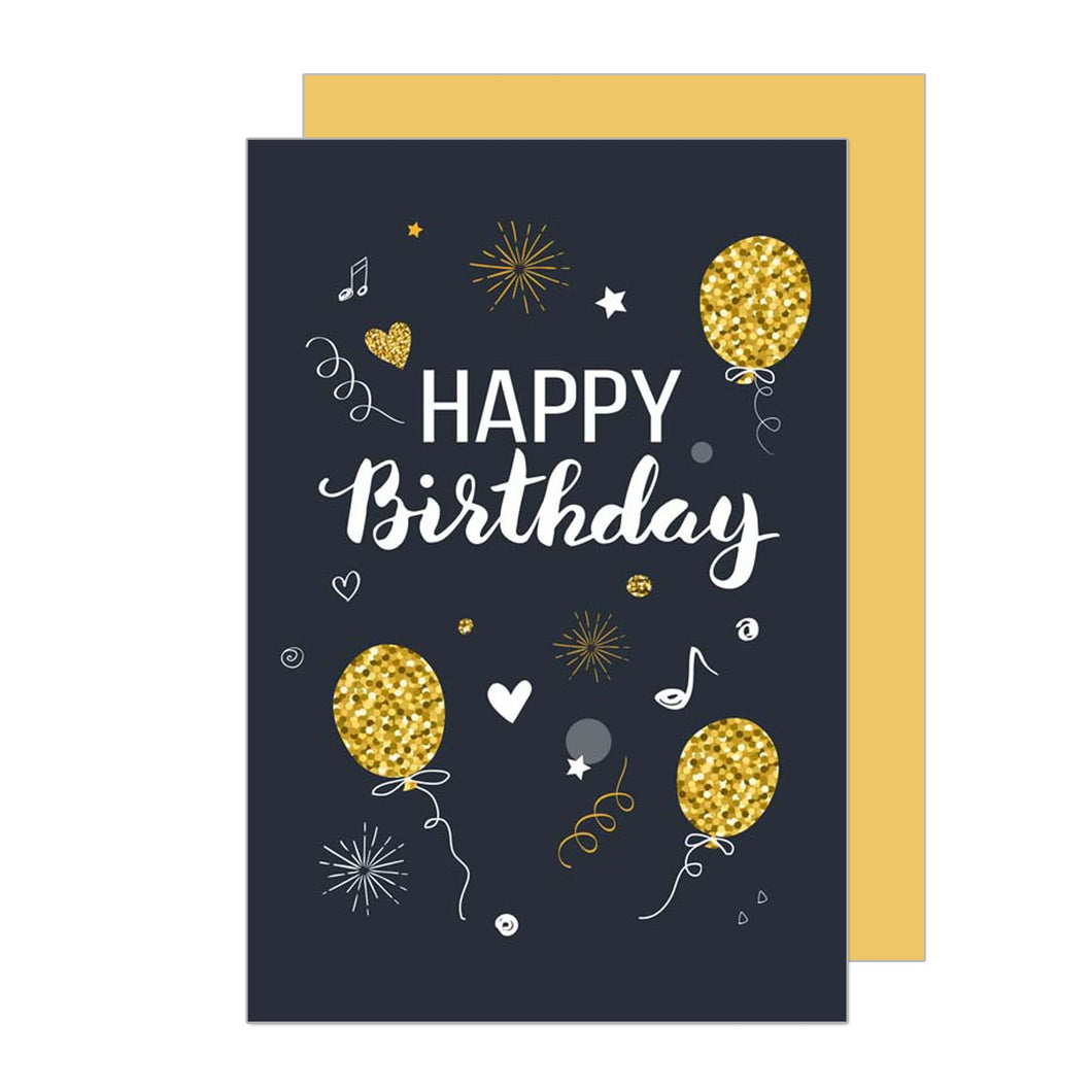 Edition Seidel Premium Geburtstagskarte mit Goldprägung und Umschlag. Glückwunschkarte Grusskarte Billet Geburtstag Happy Birthday Mann Frau einzelne eine Sprüche Karte Gold (G2896 SW022) (Design 4)