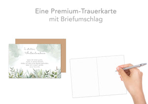 Edition Seidel Premium Trauerkarte mit Umschlag. Beileidskarte Trauer Karte mit Spruch In stiller Anteilnahme Teilnahme Mitgefühl Blumen (T1153 SW024)