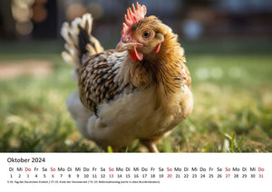 Edition Seidel Premium Kalender Hühner 2024 Format DIN A3 Wandkalender Tierkalender Hühnerkalender Haustiere Huhn Hahn Kücken Vögel