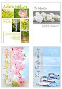 Edition Seidel Set 24 Premium Konfirmationskarten mit Umschlag (Doppelkarten/Klappkarten mit Briefumschlag) Karte Postkarte Konfirmation (12 x 2 Karten)