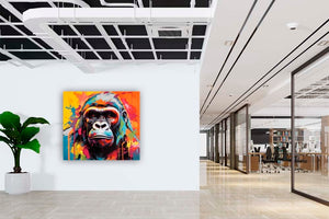 Edition Seidel Premium Wandbild Gorilla auf hochwertiger Leinwand Bild fertig gerahmt Keilrahmen 2cm, (60x60 cm)