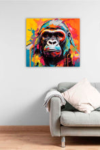 Laden Sie das Bild in den Galerie-Viewer, Edition Seidel Premium Wandbild Gorilla auf hochwertiger Leinwand Bild fertig gerahmt Keilrahmen 2cm, Kunstdruck Leinwandbild Wohnzimmer Büro (40x40 cm)
