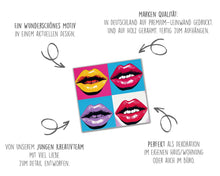 Laden Sie das Bild in den Galerie-Viewer, Edition Seidel Premium Wandbild only female lips auf hochwertiger Leinwand (60x60 cm) gerahmt. Leinwandbild Kunstdruck Pop Art Bild stylish Wohnung Büro Loft Lounge Bars Galerie Lobby
