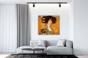 Edition Seidel Premium Wandbild Klimt Style auf hochwertiger Leinwand (80x80 cm) gerahmt. Leinwandbild Kunstdruck Jugendstil Bild stylish Wohnung Büro Loft Lounge Bar Galerie Lobby