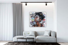 Laden Sie das Bild in den Galerie-Viewer, Edition Seidel Premium Wandbild Woman wild Style auf hochwertiger Leinwand (60x60 cm) gerahmt. Leinwandbild Kunstdruck Pop Art Bild stylish Wohnung Büro Loft Lounge Bar Galerie Lobby
