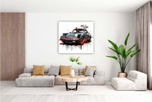 Laden Sie das Bild in den Galerie-Viewer, Edition Seidel Premium Wandbild Porsche schwarz auf hochwertiger Leinwand Bild fertig gerahmt Keilrahmen 2cm, Kunstdruck Wandbild Leinwandbild Wohnzimmer Büro (80x80 cm)
