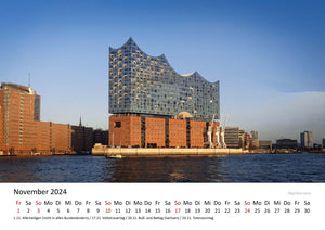 Edition Seidel Premium Kalender Hamburg 2024 Format DIN A3 Wandkalender Deutschland Norddeutschland Hafen Elbe Alster Metropole