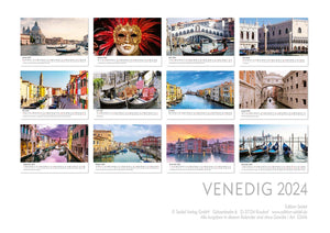 Edition Seidel Premium Kalender Venedig 2024 Format DIN A3 Wandkalender Europa Italien Norditalien Venetien Markusplatz Rialtobrücke
