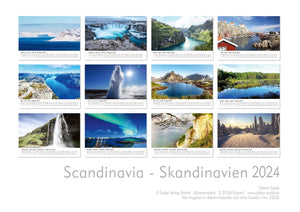 Edition Seidel Premium Kalender Skandinavien 2024 Format DIN A3 Wandkalender Europa Norwegen Schweden Finnland Dänemark Island