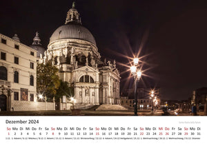 Edition Seidel Premium Kalender Venedig Impressionen bei Nacht 2024 Format DIN A3 Wandkalender Italien Markusplatz Gondeln Canal Grande Santa Maria Rialtobrücke Melanie Viola