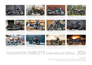 Edition Seidel Premium Kalender Fascination Harleys International 2024 Format DIN A3 Wandkalender Motorräder Harley Bike Biker Hobby