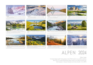 Edition Seidel Premium Kalender Alpen 2024 Format DIN A3 Wandkalender Europa Deutschland Österreich Italien Frankreich Schweiz Bayern Tirol Südtirol Rainer Mirau