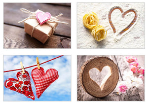 Set 20 Postkarten mit Herz Motiven - Postkarten zur Hochzeit - Geschenkidee - Hochzeitsspiel - Postkarten Liebe - Valentinstag - Geburtstag - Danke