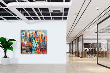 Laden Sie das Bild in den Galerie-Viewer, Edition Seidel Premium Wandbild Statue of Liberty Colorful auf hochwertiger Leinwand (40x40 cm) gerahmt. Leinwandbild Kunstdruck Pop Art Bild stylish Wohnung Büro Loft Lounge Bars Galerie Lobby
