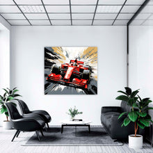 Laden Sie das Bild in den Galerie-Viewer, Edition Seidel Premium Wandbild Formel 1 graphic auf hochwertiger Leinwand (60x60 cm) gerahmt. Leinwandbild Kunstdruck Grafik Bild stylish Wohnung Büro Loft Lounge Bar Galerie Lobby
