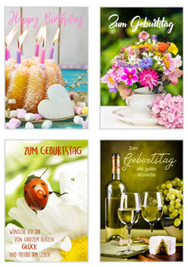 Edition Seidel Set 20 exklusive Premium Geburtstagskarten mit Umschlag. Glückwunschkarte Grusskarte zum Geburtstag. Geburtstagskarte Mann Frau Happy Birthday Billet
