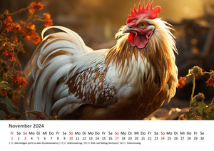 Edition Seidel Premium Kalender Hühner 2024 Format DIN A3 Wandkalender Tierkalender Hühnerkalender Haustiere Huhn Hahn Kücken Vögel