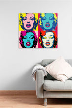 Laden Sie das Bild in den Galerie-Viewer, Edition Seidel Premium Wandbild Pop Art Style auf hochwertiger Leinwand Bild fertig gerahmt Keilrahmen 2cm, Kunstdruck Wandbild Leinwandbild Wohnzimmer Büro (80x80 cm)
