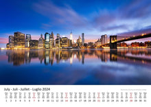 Laden Sie das Bild in den Galerie-Viewer, Edition Seidel Premium Kalender New York bei Nacht 2024 Format DIN A3 Wandkalender USA Amerika Big Apple Manhattan Times Square Metropole Skyline
