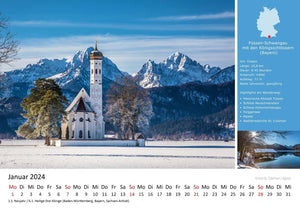 Edition Seidel Premium Kalender Wanderparadies Deutschland 2024 Format DIN A3 Wandkalender Naturkalender 12 Fantastische Touren Infos Highlights Wanderwege Wanderung Christian Müringer