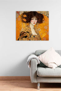 Edition Seidel Premium Wandbild Klimt Style auf hochwertiger Leinwand (60x60 cm) gerahmt. Leinwandbild Kunstdruck Jugendstil Bild stylish Wohnung Büro Loft Lounge Bar Galerie Lobby