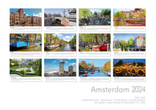 Laden Sie das Bild in den Galerie-Viewer, Edition Seidel Premium Kalender Amsterdam 2024 Format DIN A3 Wandkalender Europa Niederlande Holland Tulpen Grachten Brücken Metropole Skyline
