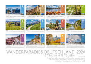 Edition Seidel Premium Kalender Wanderparadies Deutschland 2024 Format DIN A3 Wandkalender Naturkalender 12 Fantastische Touren Infos Highlights Wanderwege Wanderung Christian Müringer