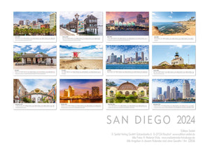 Edition Seidel Premium Kalender San Diego 2024 Format DIN A3 Wandkalender USA Kalifornien Charmante Küsten Metropole Skyline Melanie Viola