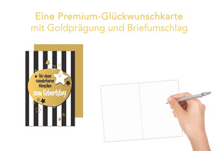 Edition Seidel Premium Geburtstagskarte mit Goldprägung und Umschlag. Glückwunschkarte Grusskarte Billet Geburtstag Happy Birthday Mann Frau Karte (G2324 SW023)