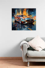 Laden Sie das Bild in den Galerie-Viewer, Edition Seidel Premium Wandbild Mercedes AMG metallic auf hochwertiger Leinwand (60x60 cm) gerahmt. Leinwandbild Kunstdruck Pop Art Bild stylish Wohnung Büro Loft Lounge Bars Galerie Lobby
