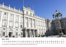 Laden Sie das Bild in den Galerie-Viewer, Edition Seidel Premium Kalender Madrid 2024 Format DIN A3 Wandkalender Europa Spanien Hauptstadt Königspalast Plaza Palacio Skyline
