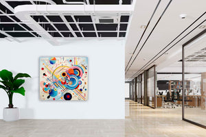 Edition Seidel Premium Wandbild Kandinsky Passion Style auf hochwertiger Leinwand (80x80 cm) gerahmt. Leinwandbild Kunstdruck Expressionismus Bild stylish Wohnung Büro Loft Lounge Bars Galerie Lobby