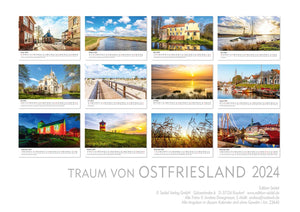 Edition Seidel Premium Kalender Traum vom Ostfriesland 2024 Format DIN A3 Wandkalender Deutschland Niedersachsen Nordsee Emden Norddeich Manningaburg Evenburg Andrea Dreegmeyer