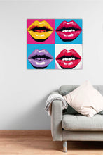 Laden Sie das Bild in den Galerie-Viewer, Edition Seidel Premium Wandbild only female lips auf hochwertiger Leinwand (60x60 cm) gerahmt. Leinwandbild Kunstdruck Pop Art Bild stylish Wohnung Büro Loft Lounge Bars Galerie Lobby
