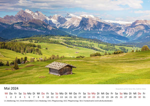 Edition Seidel Premium Kalender Unsere schönen Alpen 2024 Format DIN A3 Wandkalender Deutschland Italien Österreich Bayern Tirol Südtirol Steiermark Ötztal Villnösstal Dachstein Christian Müringer